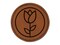 Tulip Flower in Circle Round Iron-On Engraved Faux Leather Patch Applique - 2.5"